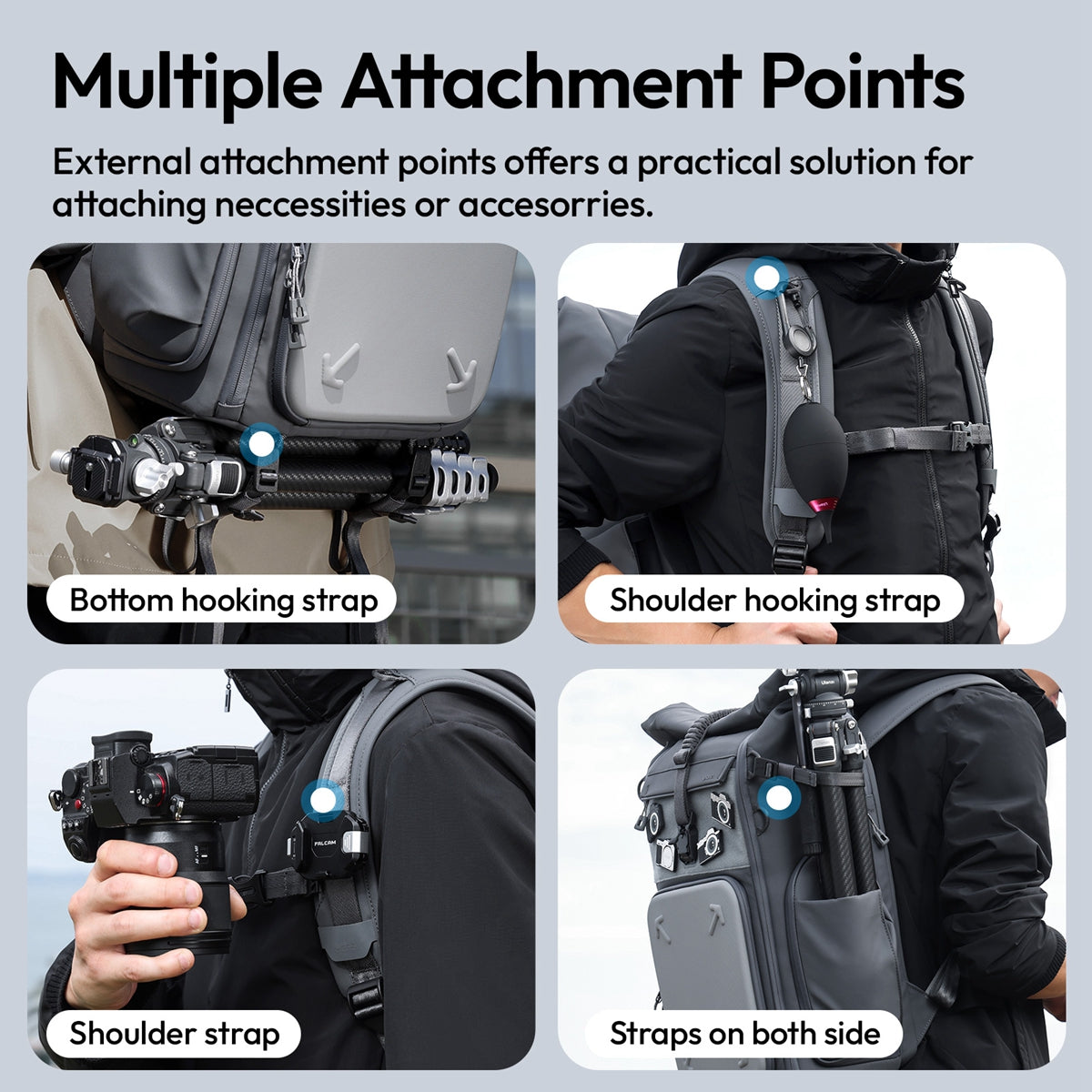 Ulanzi BP04 Hard Shell Rugzak 25 liter met Find My Tracker - Cameratassen