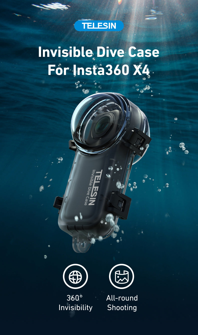 Telesin Duik Case voor Insta360 X4 Transparant - GoPro Onderwater-accessoires