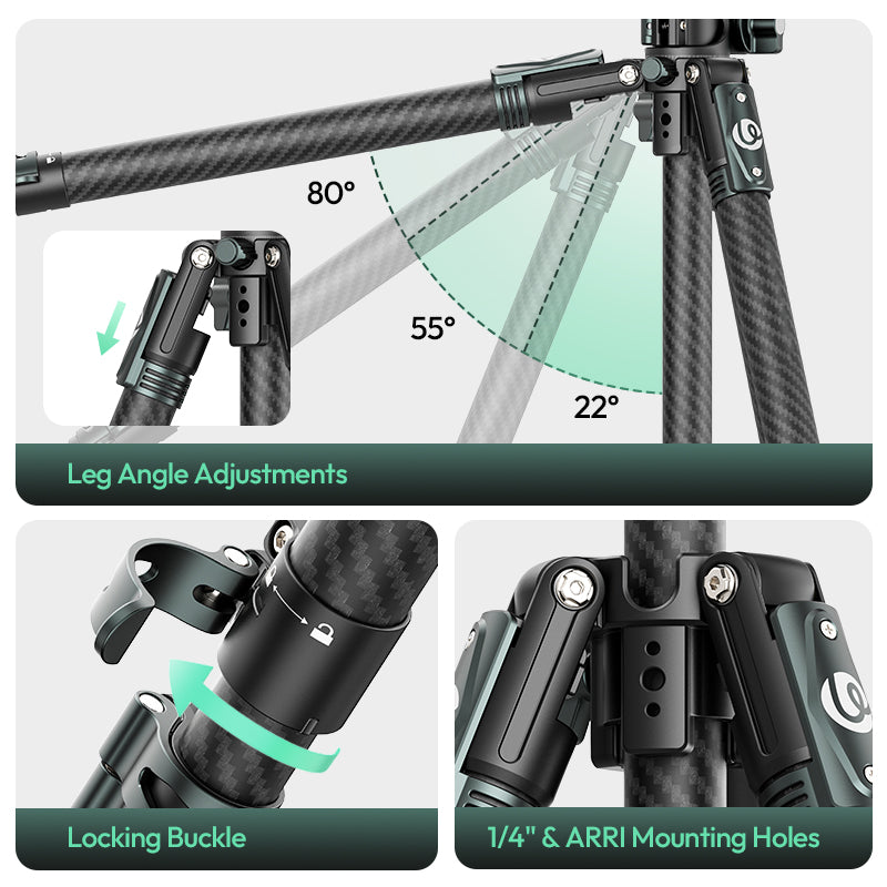 Ulanzi GlideGo JJ06 Video Tripod Carbon - Noir