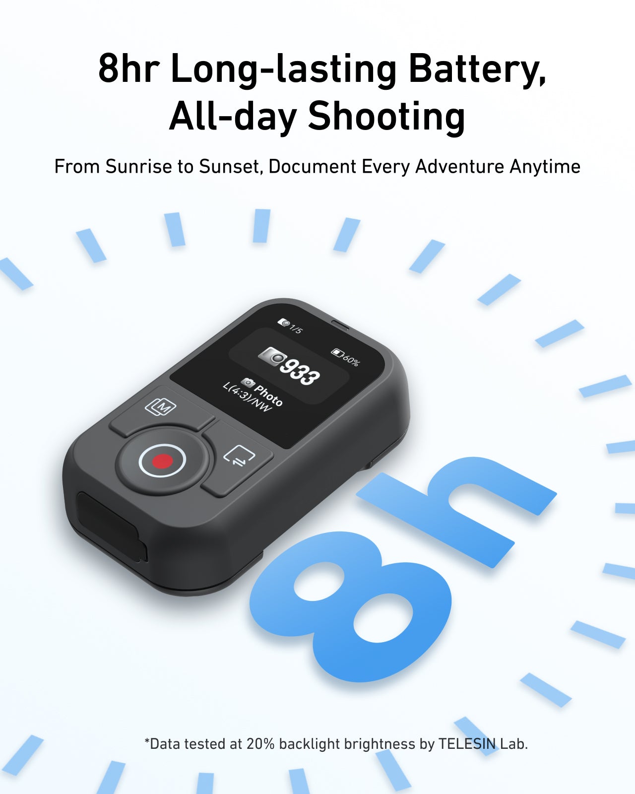Télécommande Bluetooth Telesin T13 pour DJI Osmo Action - Étanche