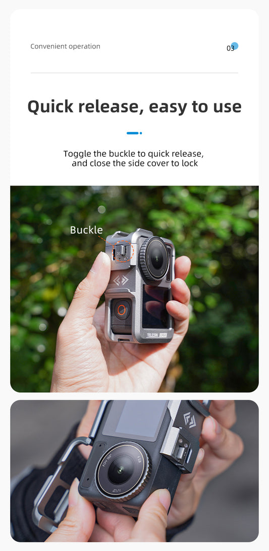 Telesin Metalen cage voor DJI Osmo Action 3/4 - GoPro Cases & behuizingen