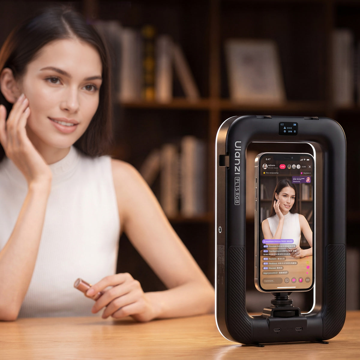 Plate-forme vidéo de lampe annulaire Ulanzi PL15RGB pour smartphone - MagSafe