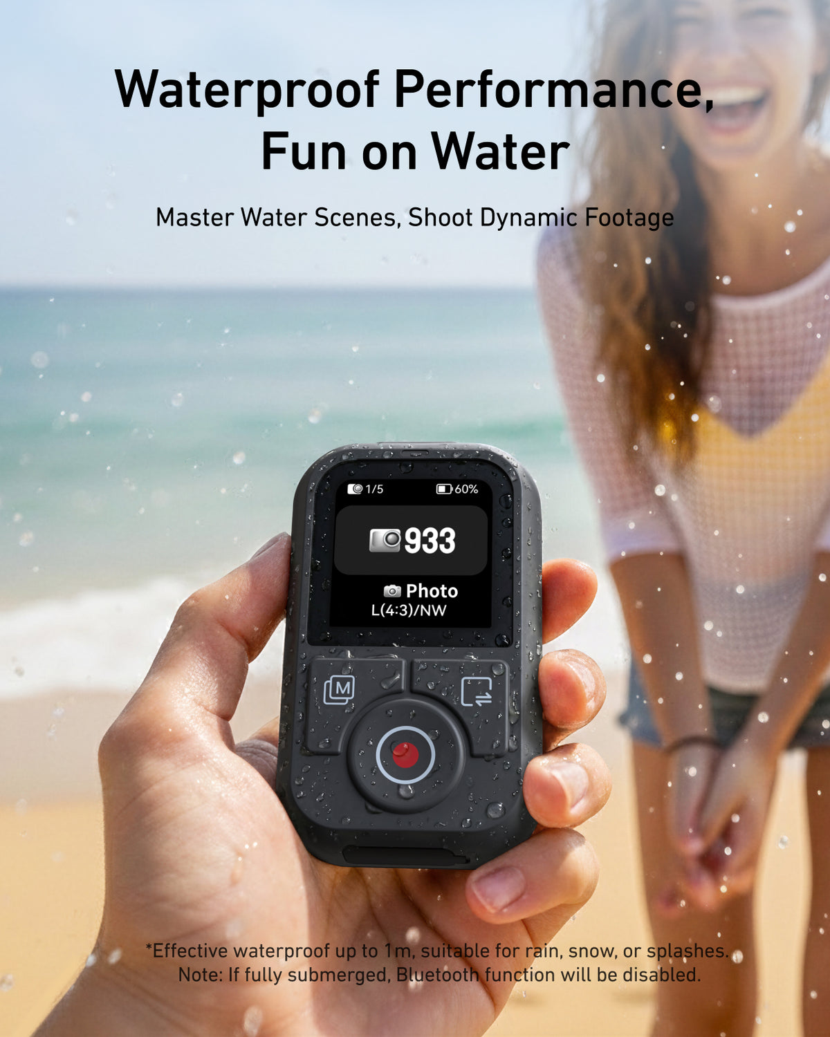 Télécommande Bluetooth Telesin T13 pour DJI Osmo Action - Étanche