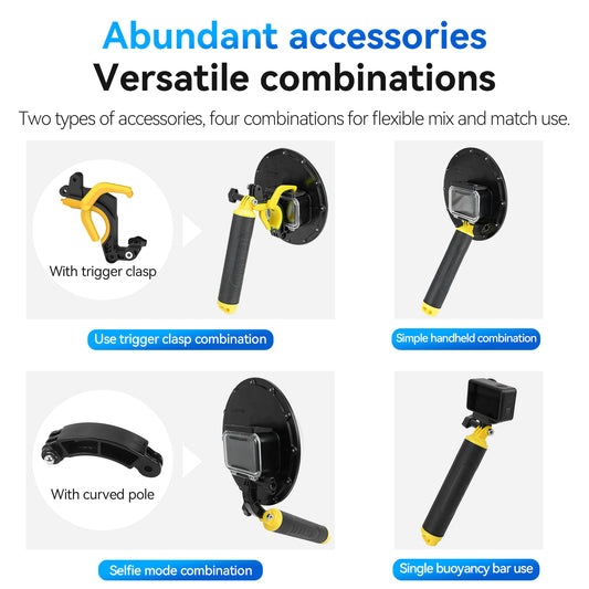 Telesin OA-DMP-001 waterdichte Dome behuizing voor DJI Osmo Action 3/4 - GoPro Onderwater-accessoires