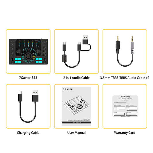 7RYMS 7CasterSE3 voor Podcast, Streaming, Gaming en Muziek - Met 2x XLR - Microfoonaccessoires