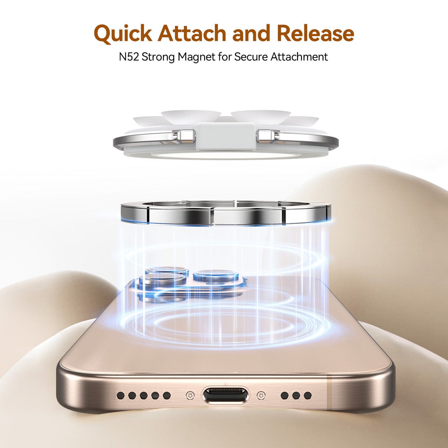 Telesin P3-SUS-01 Magnetische telefoonhouder met zuignapjes - Telefoonhouders