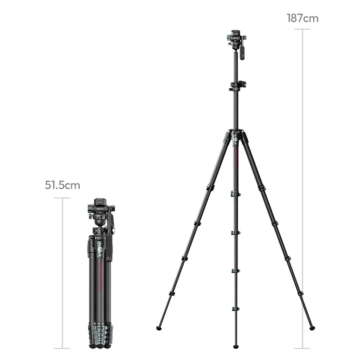 Ulanzi GlideGo JJ06 Video Tripod Carbon - Noir