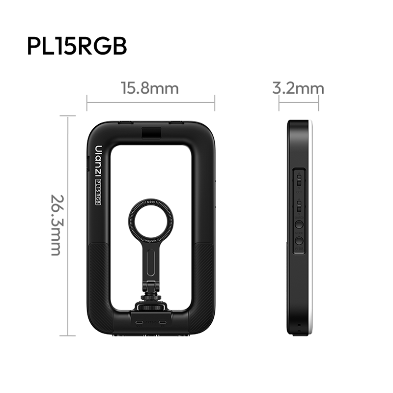 Plate-forme vidéo de lampe annulaire Ulanzi PL15RGB pour smartphone - MagSafe