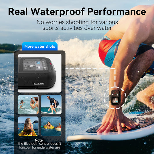 Telesin V2 Bluetooth remote voor GoPro 13/12/11/10/9/8/Max - Waterbestendig - Bluetooth remotes