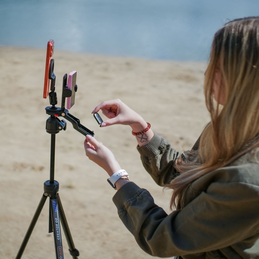 MOJOGEAR Creator GO KIT - Trépied de voyage léger avec rotule vidéo et fixation MagSafe 153 cm