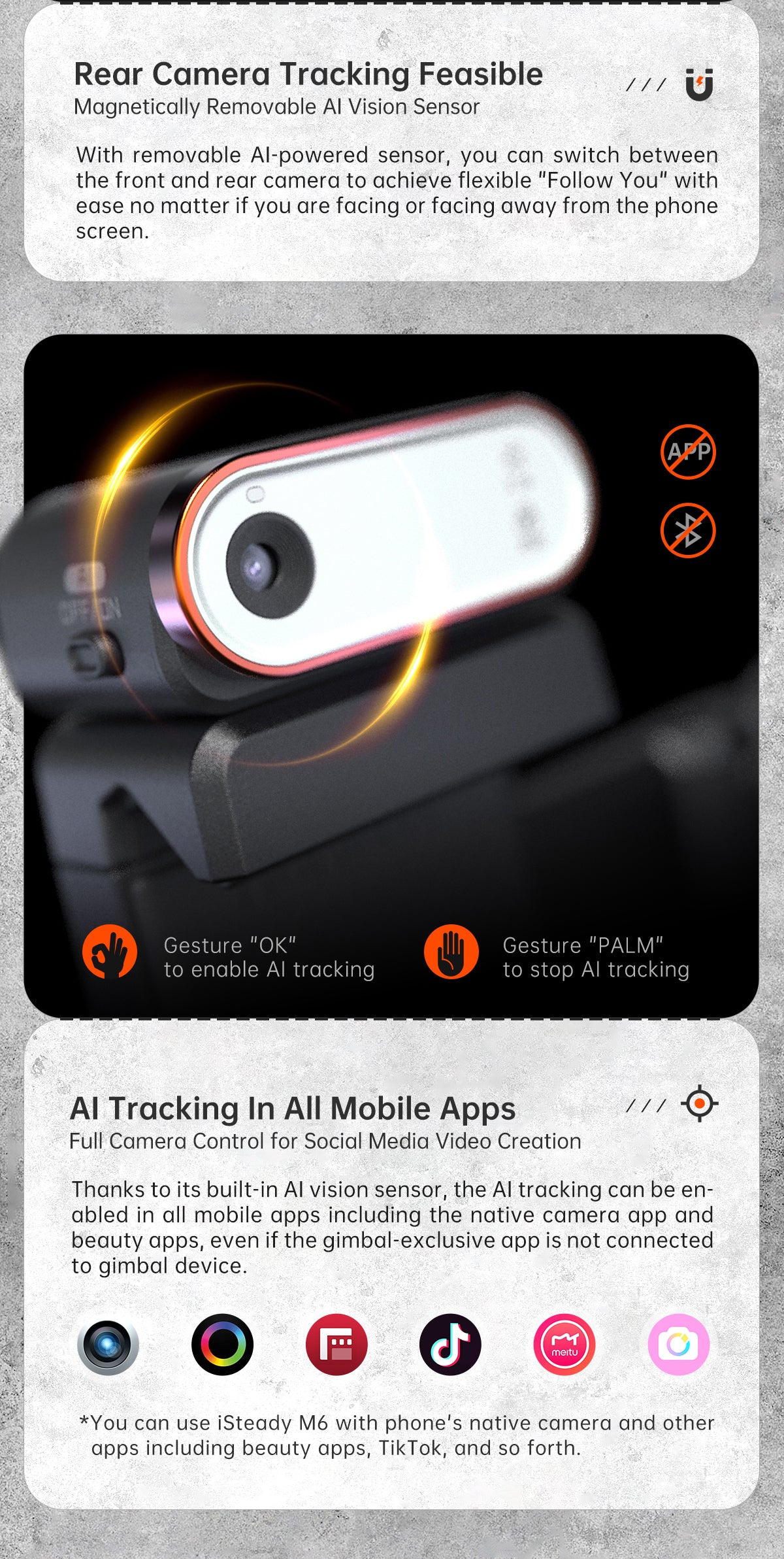 Hohem iSteady M6 Kit - premium gimbal met lampje & AI-sensor - Gimbals