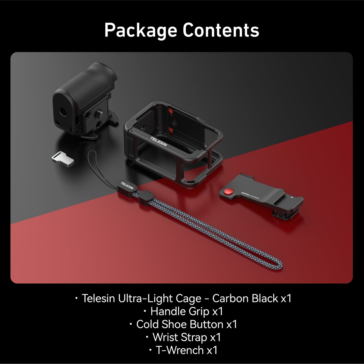 Telesin Street Photography Grip + Cage voor DJI Osmo Action 3/4/5 - GoPro Cases & behuizingen