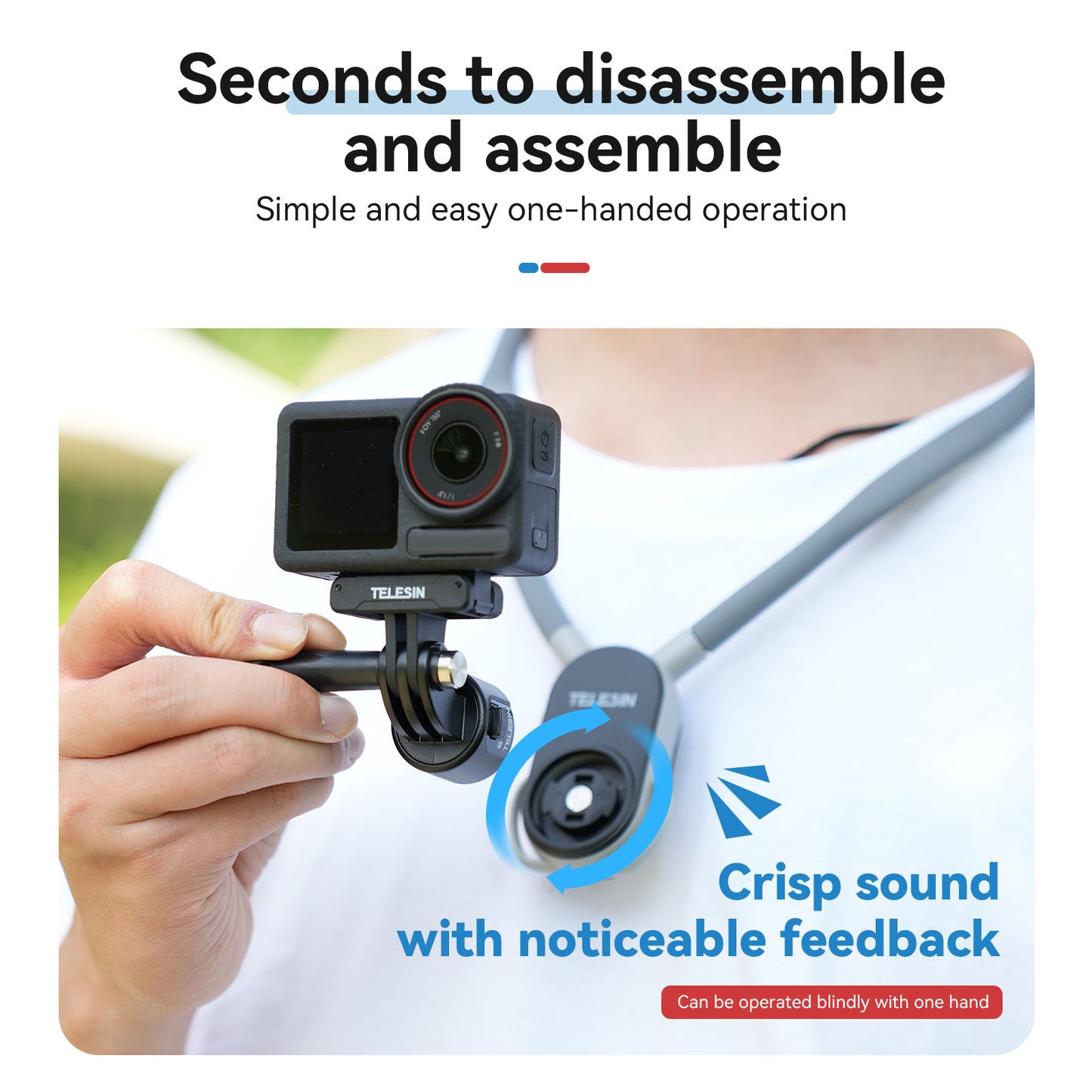 Telesin Neck Mount Quick Release voor GoPro - Extra Groot - GoPro Mounts