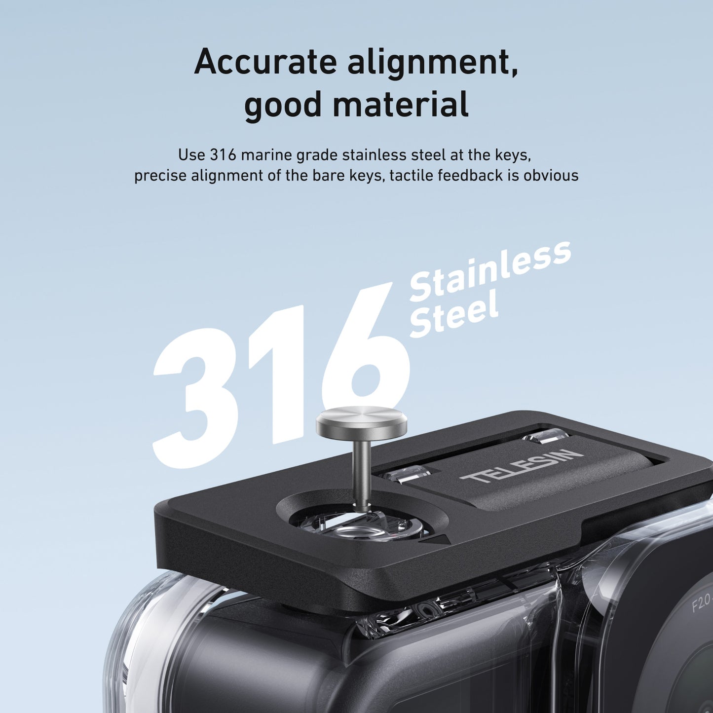 Telesin S4-WTP-12 Boîtier étanche pour DJI Osmo Action 6 - Transparent