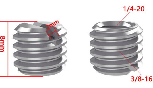 MOJOGEAR P07 schroefadapter 1/4 inch naar 3/8 inch - Statiefaccessoires