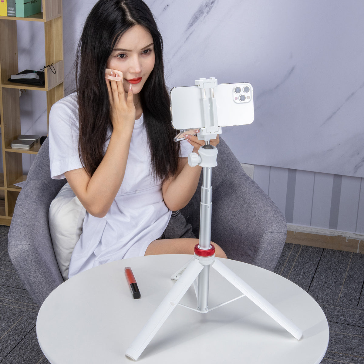 Trépied à selfie Ulanzi MT-44 pour téléphone et appareil photo - 146 cm - Blanc