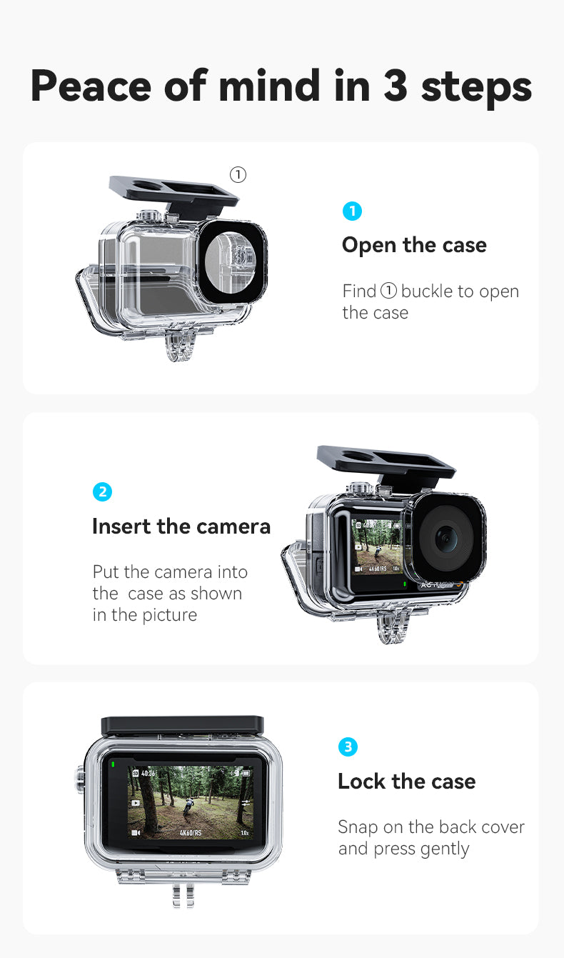 Telesin waterdichte case voor DJI Osmo Action 3/4/5 - Camera cages