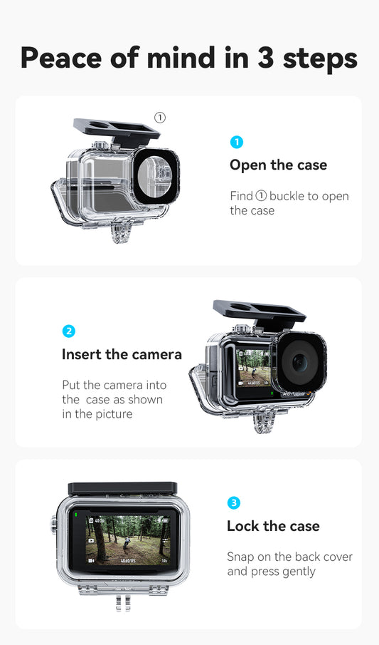 Telesin waterdichte case voor DJI Osmo Action 3/4/5 - Camera cages