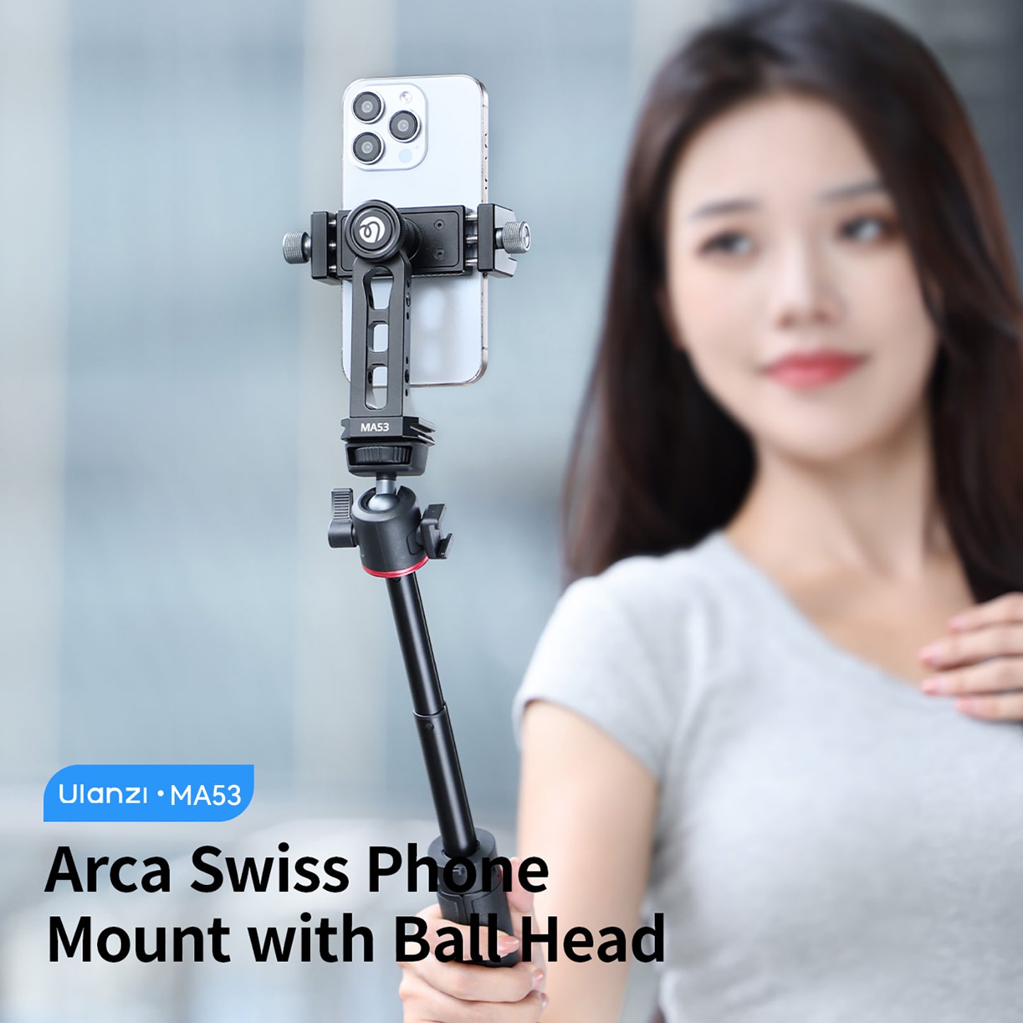 Ulanzi MA53 Draaibare telefoonhouder met Arca Swiss - Metaal - Telefoon en Tablethouders