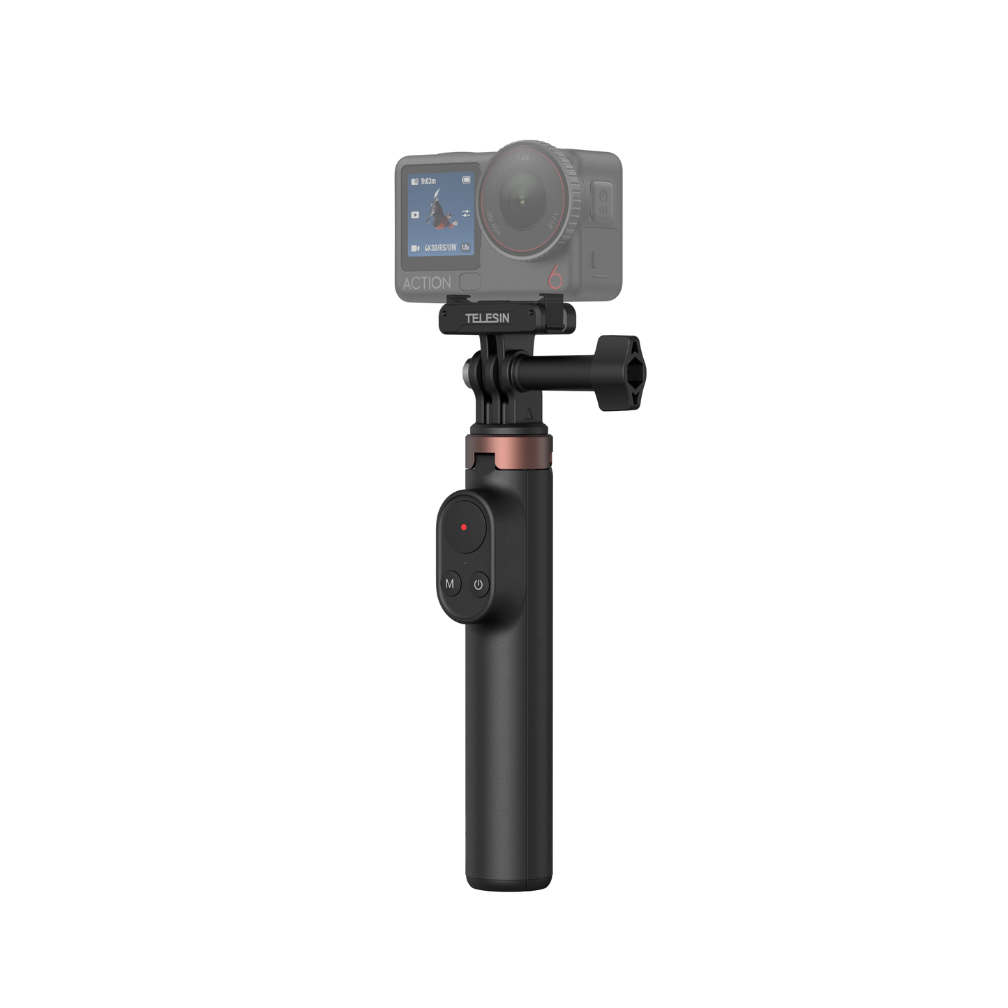 Perche à selfie Telesin pour vlogs, compatible GoPro, DJI et smartphones - Avec télécommande Bluetooth