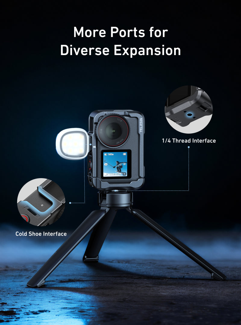 Telesin Cage en métal pour DJI Osmo Action 6 - Grise