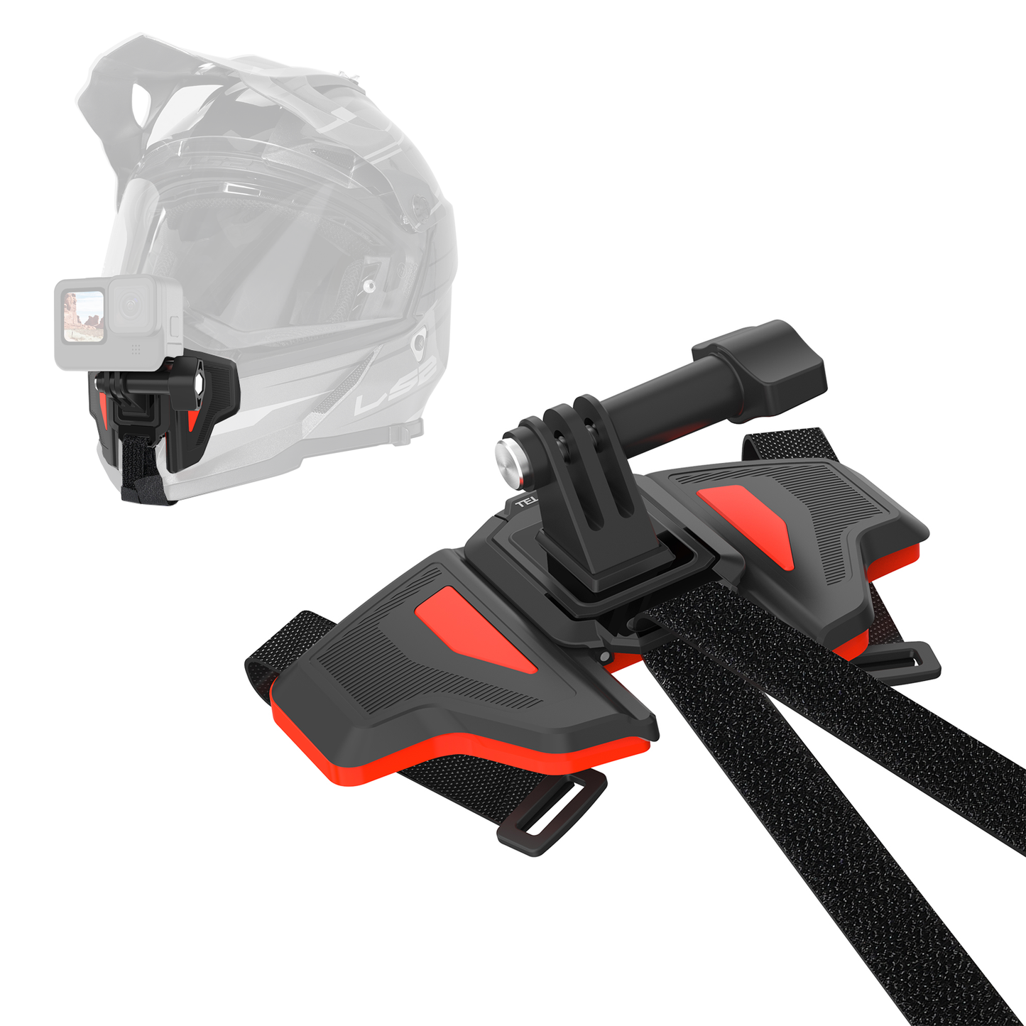 Telesin Premium Helmet Mount / helmbevestiging - Oranje - GoPro-accessoires