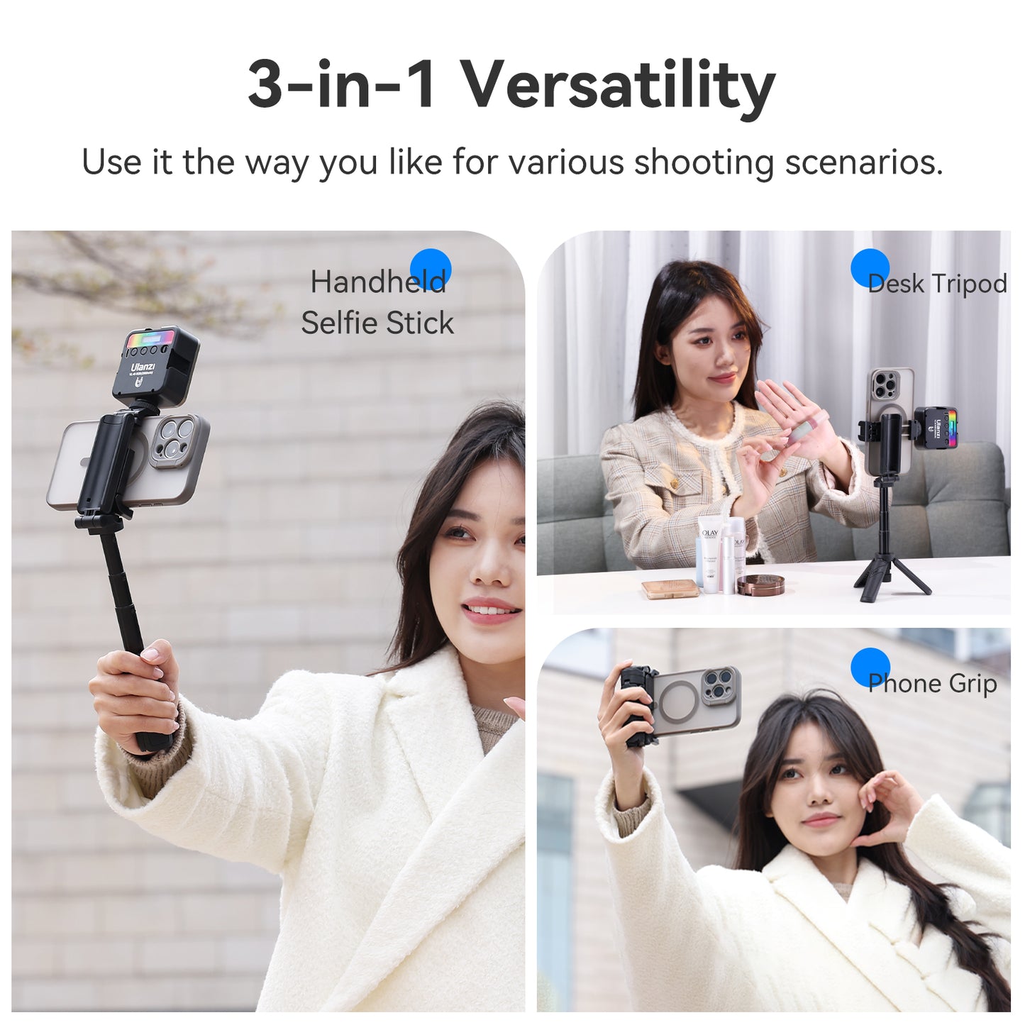 Ulanzi JJ02 Pocket Selfie Stick Tripod with Remote