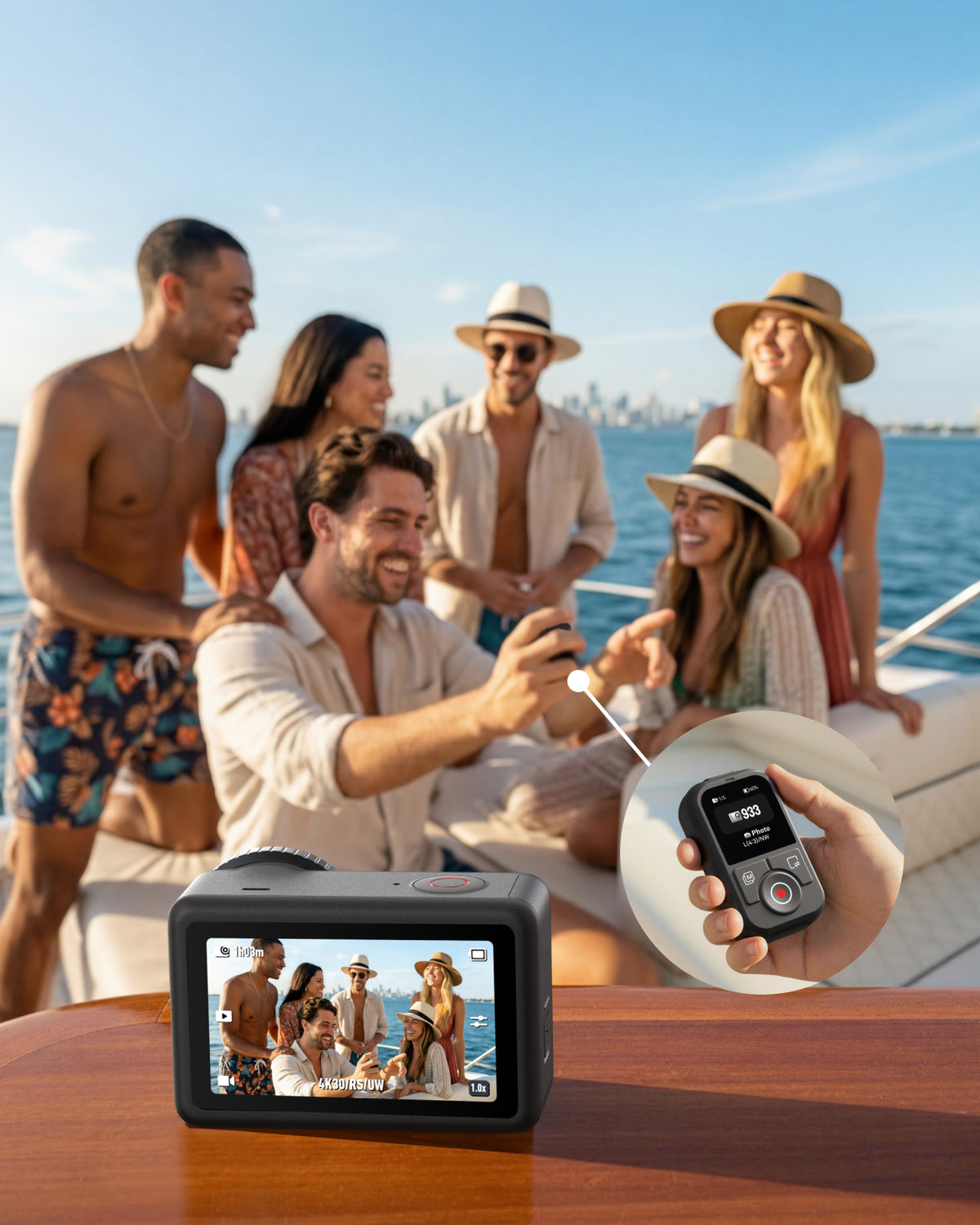 Télécommande Bluetooth Telesin T13 pour DJI Osmo Action - Étanche