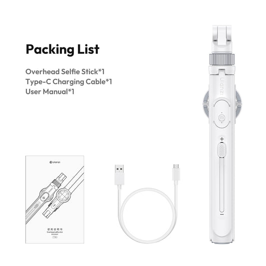 Ulanzi TT88 Overhead smartphone selfiestick - Wit - Selfiesticks