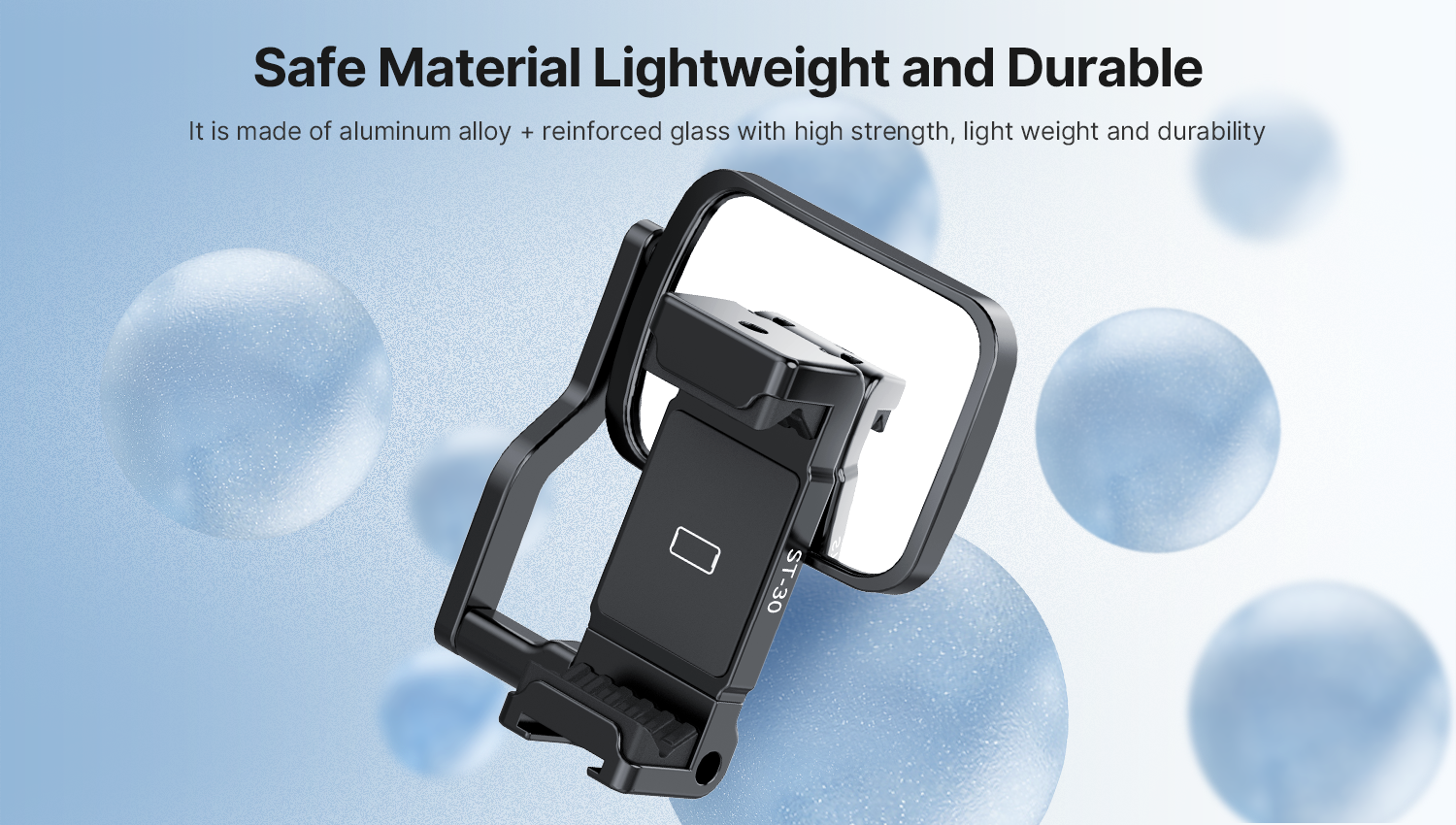 Ulanzi ST-30 Telefoonhouder voor statief met selfie/vlog spiegel - Metaal