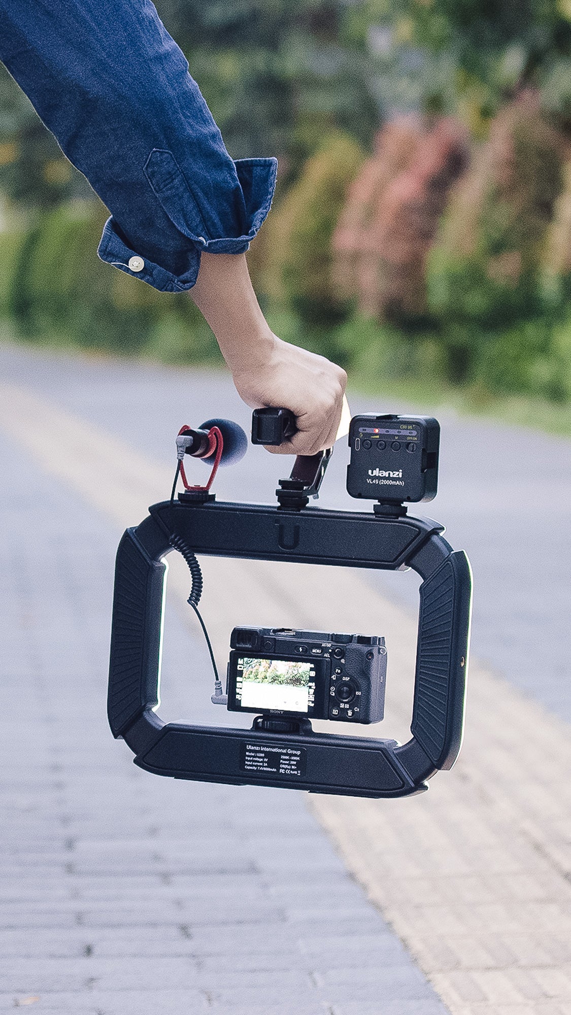 Ulanzi U200 Ringlamp Video Rig - met telefoonhouder en ingebouwde powerbank