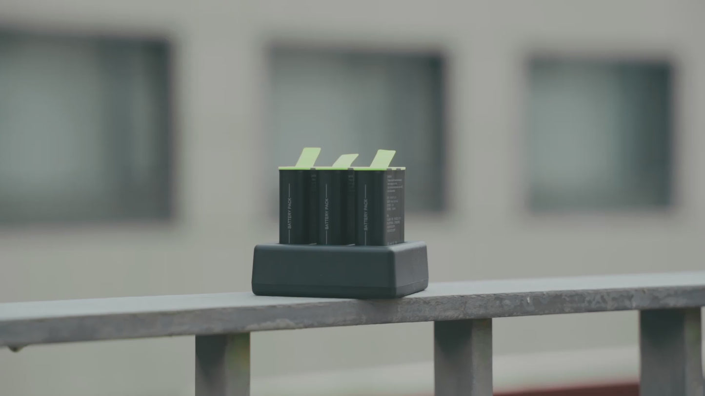 Chargeur triple Telesin avec 2 batteries pour GoPro 9 / 10 / 11 / 12