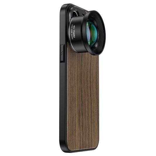 MOJOGEAR 17mm lens case voor iPhone 13 en 14 - Echt Hout - Beschermhoezen
