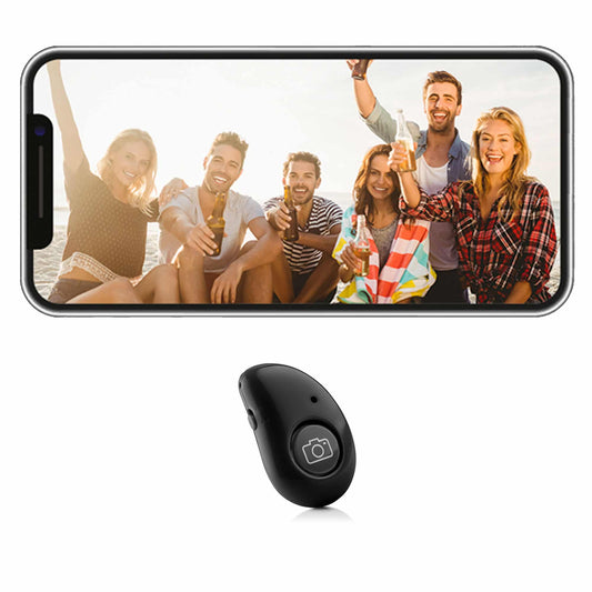 Bluetooth remote shutter afstandsbediening voor smartphone camera – verschillende kleuren - Zwart - Bluetooth remotes