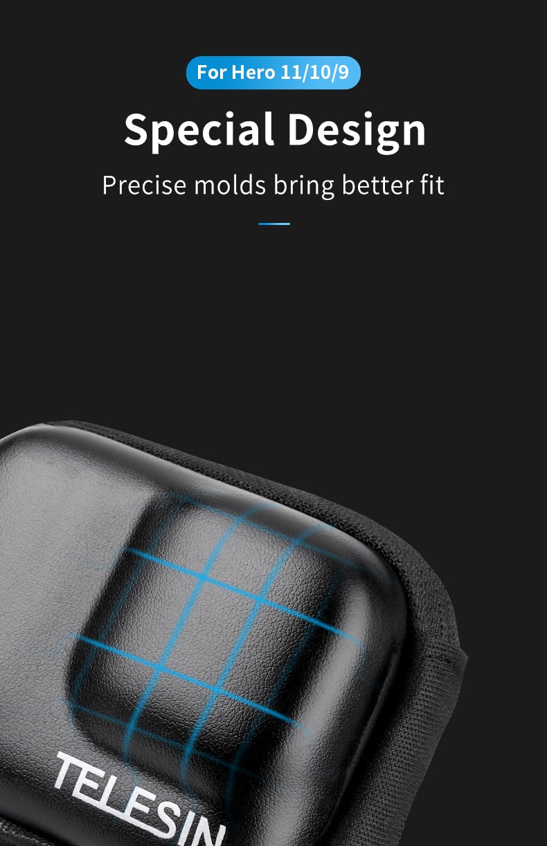 Telesin Opberghoes voor GoPro 9 / GoPro 10 / GoPro 11 / GoPro 12 - Zwart/Grijs - GoPro Cases & behuizingen
