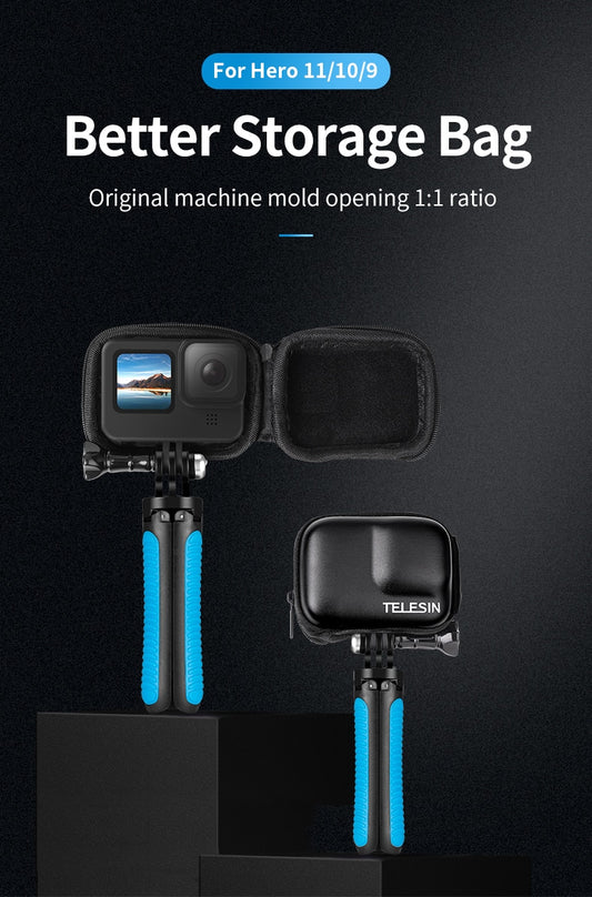 Telesin Opberghoes voor GoPro 9 / GoPro 10 / GoPro 11 / GoPro 12 - Zwart/Grijs - GoPro Cases & behuizingen
